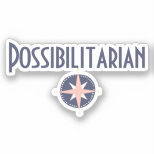 Blauer rosa Kompass möglicher Job Titel Aufkleber