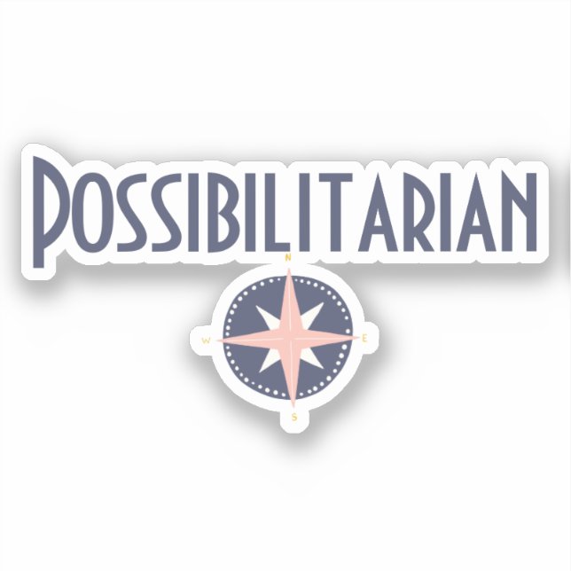 Blauer rosa Kompass möglicher Job Titel Aufkleber (Vorderseite)