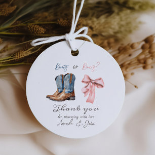 Blauer rosa Party für Stiefel oder Bows Geschenkanhänger