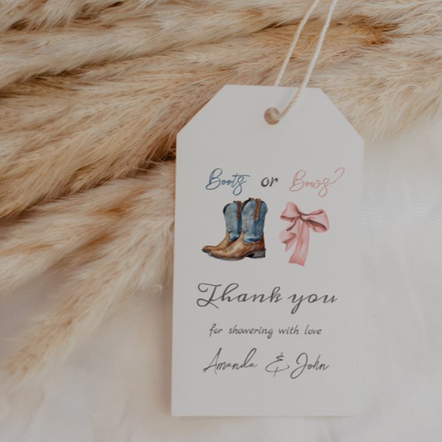 Blauer rosa Party für Stiefel oder Bows Geschenkanhänger (Von Creator hochgeladen)