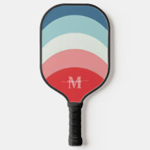 Blauer Rosa Regenbogen Kurven Streifen Monogramm N