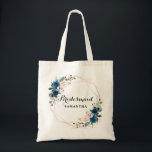 Blauer Rosa-Rose-Geschenk für die botanische Geome Tragetasche<br><div class="desc">Elegante und moderne romantische Aquarelltüte mit Blumengeschenk-Tote-Tasche mit einem Bouquet von Navy Blau,  Königblau,  rot-pink,  pfirsichfarbene Rose mit passendem Blattwerk. Ideal für einen Herbst / Hochzeitsmitte. Weitere passende Designs und Variationen finden Sie in meinem "Blitzweddingpaperie" Shop. Und zögern Sie nicht,  mich für weitere Anpassungen oder Matching-Produkte zu kontaktieren</div>