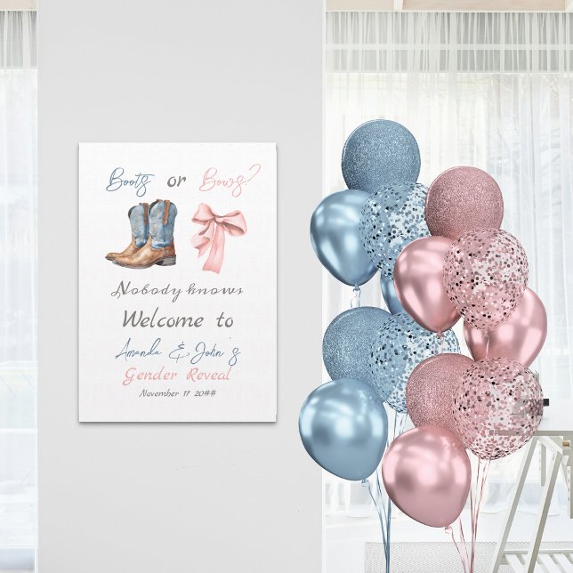 Blauer Rosa Stiefel oder Bows - Gender Reveal Poster (Von Creator hochgeladen)