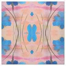 Blauer Rosa und Pfirsichblütendruck