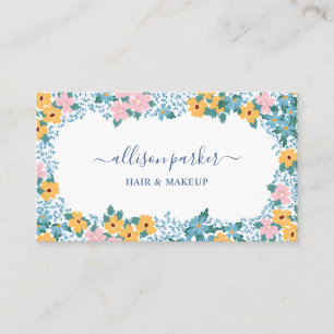 Blauer Rosa-Wiesenrahmen für Blume Visitenkarte