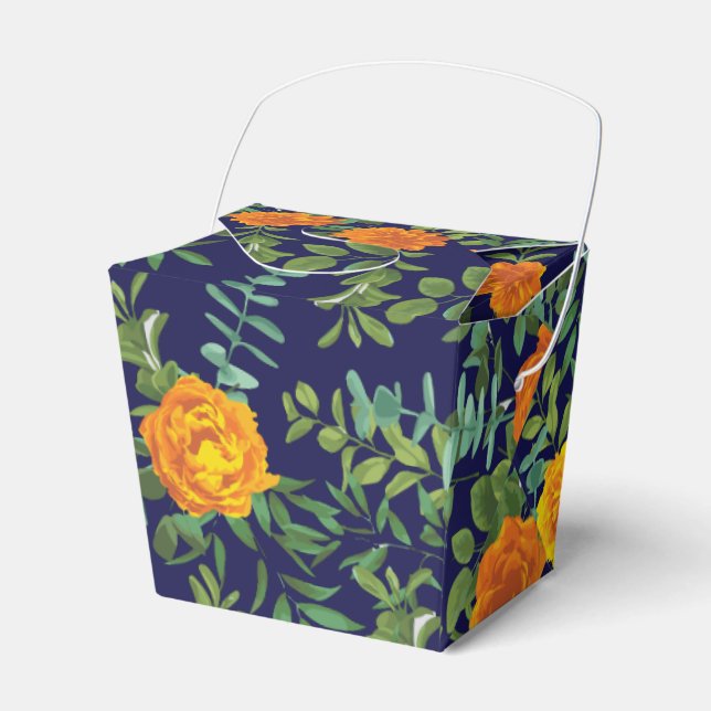 Blauer Rose Blumen Moderne Hochzeiten Geschenkschachtel (Vorderseite)
