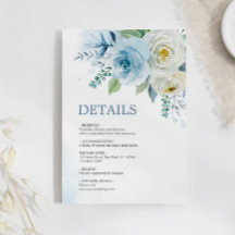 Blauer Rose - florale Detailkarte