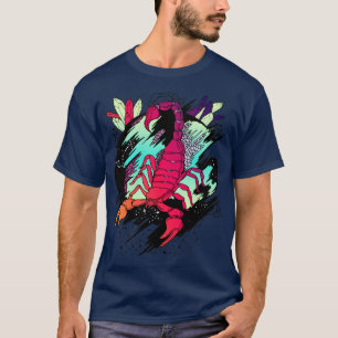 Blauer Roter Blendkosmischer Skorpion T-Shirt