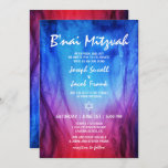 Blauer Roter Feuer| Star von David B'nai Mitzvah Einladung<br><div class="desc">Elegant, blau und rot, Feuer und Eis Thema B'nai Mitzvah Einladungen, die Sie leicht personalisieren können mit Ihren eigenen Veranstaltungen Details. Das originelle Aquarelldesign zeigt die tanzenden Flammen- und Eistürme in auffallenden Saphirblau und tiefroter Veilheit. Diese spezielle B'nai Mitzvah Einladungsvorlage verwendet eine Kombination aus flammähnlichem weißen Skript und einem modernen...</div>