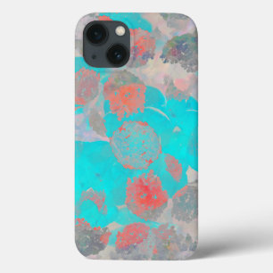 Blauer Roter Kunstgewerbe für romantische Blumenmu Case-Mate iPhone Hülle