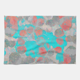 Blauer Roter Kunstgewerbe für romantische Blumenmu Geschirrtuch