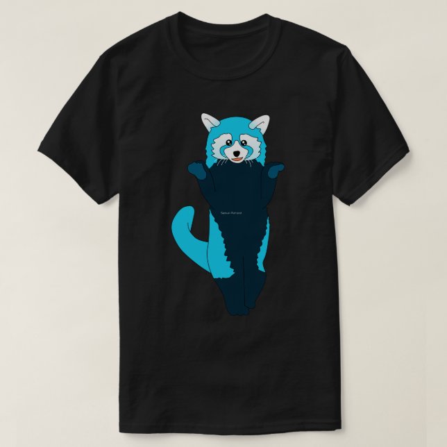 Blauer roter Panda 2 T-Shirt (Design vorne)