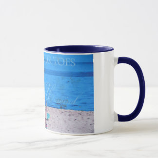 Blauer Sand in den Zehen Tasse