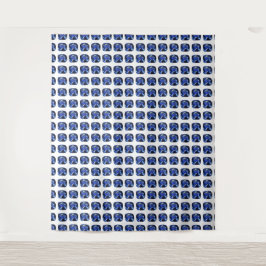 Blauer Saphir Cushion Cut Muster Wandteppich