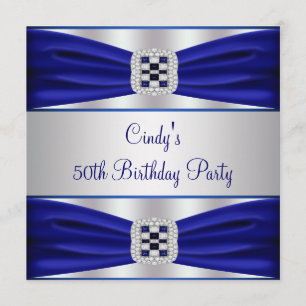 Blauer Saphir-Diamant-50. Geburtstags-Einladung Einladung