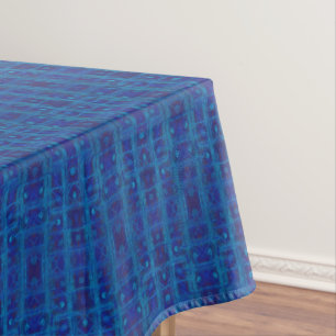 Blauer Saphir-Gewebe, nahtlos geometrisches Muster Tischdecke