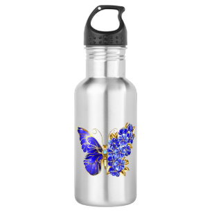 Blauer Saphir Schmetterling Edelstahlflasche