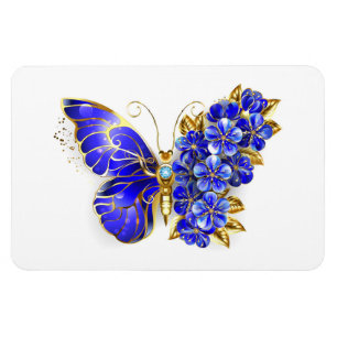 Blauer Saphir Schmetterling Magnet