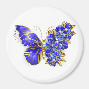 Blauer Saphir Schmetterling Magnet