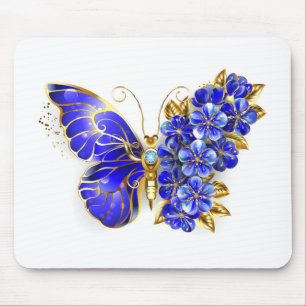 Blauer Saphir Schmetterling Mousepad