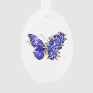 Blauer Saphir Schmetterling Ornament