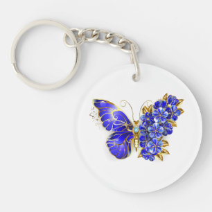 Blauer Saphir Schmetterling Schlüsselanhänger