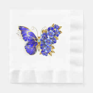 Blauer Saphir Schmetterling Serviette