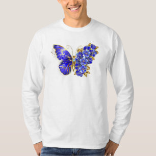 Blauer Saphir Schmetterling T-Shirt