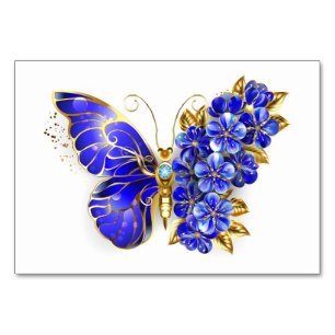 Blauer Saphir Schmetterling Tischnummer