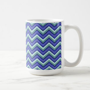 Blauer Saphir-Zickzack Muster Tasse
