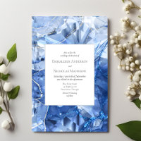 Blauer Sapphire Gemstone Illusion Hochzeit Einladu