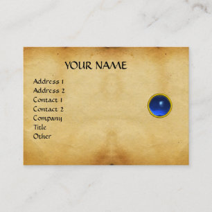 BLAUER SAPPHIRE MON, GRAU AGATA Perchment, Visitenkarte