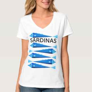Blauer Sardinenfisch "blau und weiß" T-Shirt