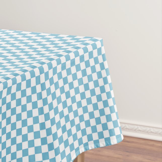 Blauer Schachbrett Tischdecke (Beispiel)