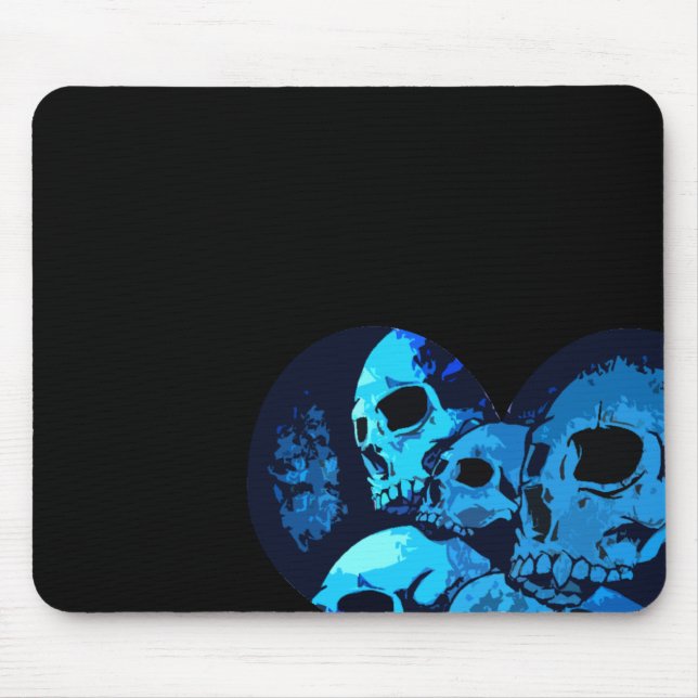 Blauer Schädel Mousepad (Vorne)