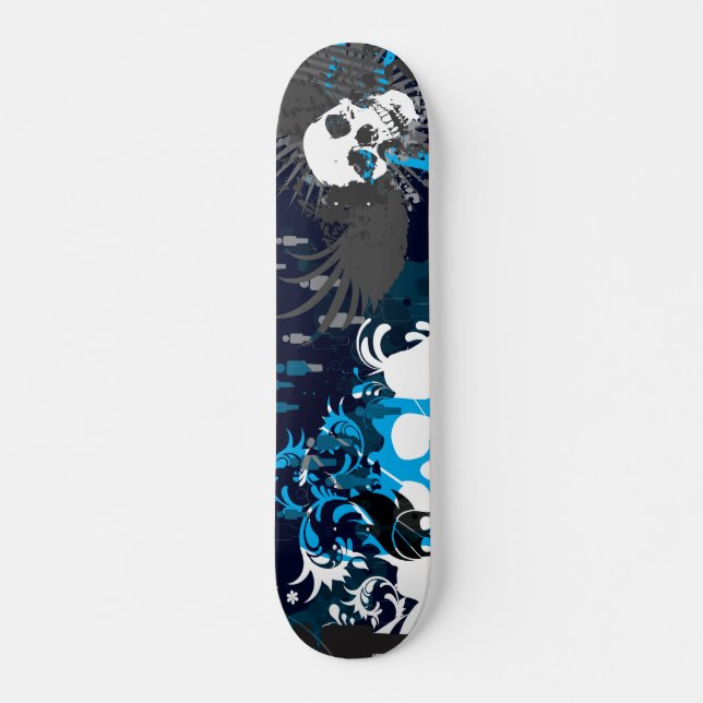 Blauer Schädel Skateboard (Vorne)