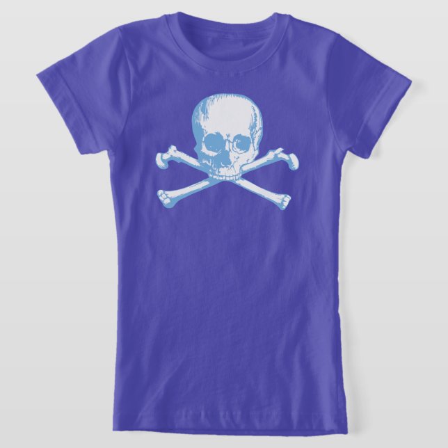 Blauer Schädel und T - Shirt (Ablage )