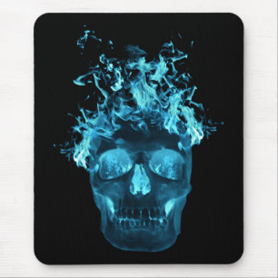 Blauer Schädelmuse Mousepad