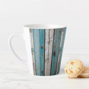 Blauer Schälzzaun aus Holz Milchtasse