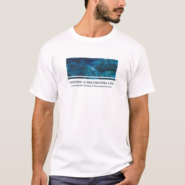 Blauer Schatten, Maler und Dekoratorwerbung T-Shirt (Vorderseite)