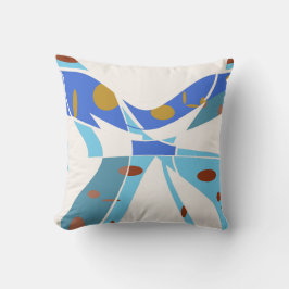 Blauer Schatten mit Dots Off-White Abstrakt Butter Kissen