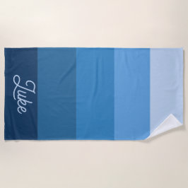 Blauer schattierter Ombre-Verlauf Strandtuch