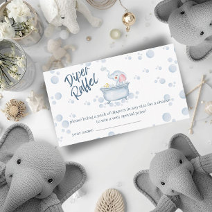 Blauer Schaumbad-Tier-Babyparty Begleitkarte