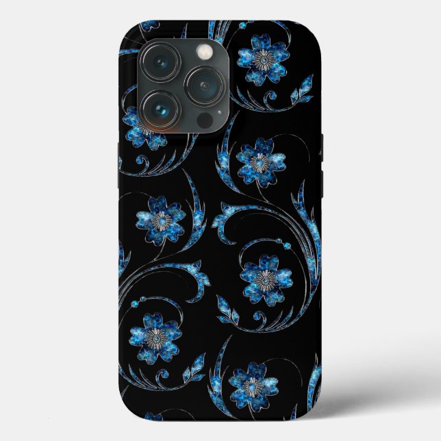 Blauer Schimmer Floral 2 Case-Mate iPhone Hülle (Rückseite)