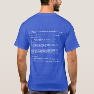 Blauer Schirm des Todes - hinterer Entwurf T-Shirt