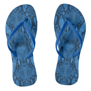 Blauer Schlangenhautdruck Flip Flops