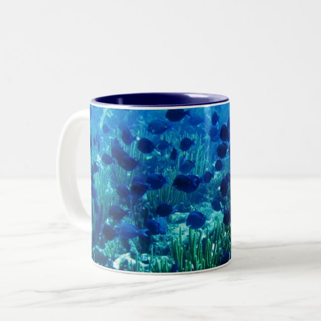 Blauer Schleier Zweifarbige Tasse (Vorderseite Links)