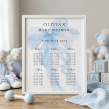 Blauer Schleife Baby Shower 6 Tisch Sitzplan