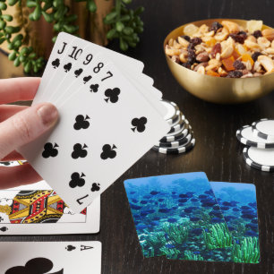 Blauer Schleim des Fotos Spielkarten