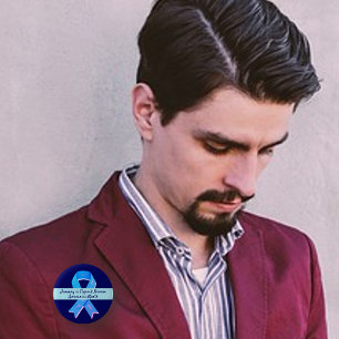 Blauer Schleim mit der Schaltfläche "Paisley-Schil Button
